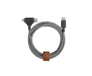 Native Union Belt Cable Duo câble USB 1,5 m USB C USB C/Lightning Noir, Blanc