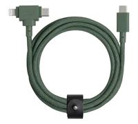 Native Union Belt Duo câble de téléphone portable Vert 1,5 m USB C USB C/Lightning