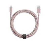 native union belt-l-ros-3-np Câble Lightning de 3m en nylon tressé rose
