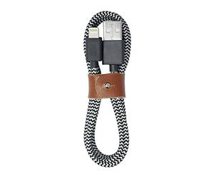 Native Union belt-l-zeb-2-v2 1.2 m USB à Lightning Noir, Blanc Câble USB