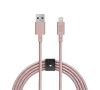 Native Union BELT XL - Câble Lightning à USB de 3 Mètres Ultra Solide Renforcé [Certifié Mfi] avec Courroie pour iPhone 14, 13 et Versions Antérieures (Rose)
