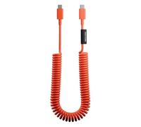 Native Union Câble USB-C Pop XL - Enroulé extensible - 2,4 m/7,9 ft Câble de charge ultra-résistant compatible avec iPhone Air, 17e, 17 Pro Max, iPad Pro M5, Galaxy S26, Fold 7 (Rouge alarme)