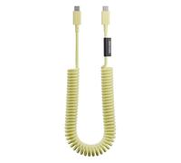 Native Union Câble USB-C Pop XL - Enroulé extensible - 2,4 m/7,9 ft Câble de charge ultra-résistant compatible avec iPhone Air, 17e, 17 Pro Max, iPad Pro M5, Galaxy S26, Fold 7 (Citron)