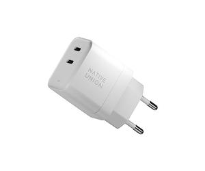 Native Union Chargeur GaN Rapide PD 35W - Ultra-Compact Compatible avec la Livraison d'énergie jusqu'à 35 W - pour MacBook Air, iPads, iPhones et Plus (Blanc)