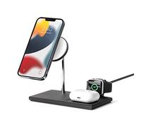 Native Union Chargeur sans Fil magnétique 3-en-1 Snap - Support de Charge pour iPhone Air, 17, 16, 15, 14 Airpods (Pro/2/3) & Apple Watch - Watch Puck détachable - Angle réglable