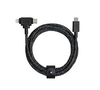 Native Union Duo de câbles pour ceinture - Câble de charge universel tressé ultra-robuste de 1.5m - matériaux recyclés - Connecteurs certifiés MFi 2-en-1 pour appareils Lightning et Type-C (Cosmos)