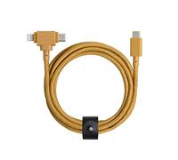 Native Union Duo de câbles pour ceinture - Câble de charge universel tressé ultra-robuste de 1.5m - matériaux recyclés - Connecteurs certifiés MFi 2-en-1 pour appareils Lightning et Type-C (Kraft)