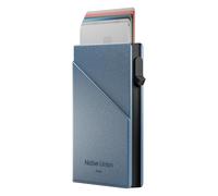 Native Union Étui Porte-Cartes Slide MagSafe pour iPhone - Cuir Recyclé Ultra Fin,Porte-Cartes Intelligent Anti-RFID pour Homme, Accès Coulissant, Jusqu’à 6 Cartes (Bleu Marine)