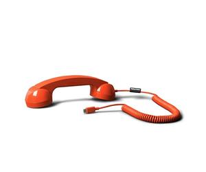 Native Union Pop Phone-Combiné téléphonique rétro avec micro et haut-parleur, USB-C pour iPhone, iPad, Tablette, S25, Flip 7, Fold 7 -Travail hybride, Appels, Vidéoconférences, Réunions (Rouge Alarme)