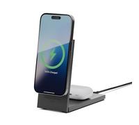 Native Union Rise Chargeur sans Fil Magnétique 2-en-1 - Certifié Qi2 & Compatible MagSafe - Support Pliable Recharge Rapide 15W pour iPhone Air, 17, 17e & AirPods Pro 3 (Noir)