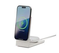 Native Union Rise 2-en-1 Chargeur sans Fil magnétique - Certifié Qi2 & Compatible MagSafe - Support de Charge Pliable 15W pour iPhone 16/15/14/13 avec Pad sans Fil pour AirPods Pro(Pierre de Sable)