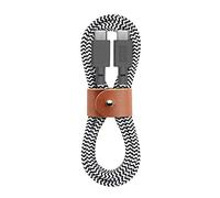 Native Union Type-C Belt Cable - Câble USB-C vers USB-C 1,2m ultra-résistant Compatible avec iPhone 16, 16 Plus, 16 Pro, 16 Pro Max, iPad Pro, iPad Air, Galaxy S24, Flip 6, Fold 6 (Zèbre)