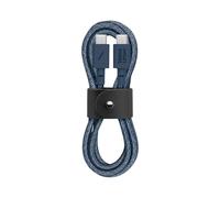 Native Union Type-C Belt Cable - Câble USB-C vers USB-C 1,2m ultra-résistant Compatible avec iPhone 16, 16 Plus, 16 Pro, 16 Pro Max, iPad Pro, iPad Air, Galaxy S24, Flip 6, Fold 6 (Bleu Marine)