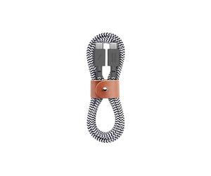 Native Union Type-C Belt Cable - Câble USB-C vers USB-C 1,2m ultra-résistant Compatible avec iPhone 16, 16 Plus, 16 Pro, 16 Pro Max, iPad Pro, iPad Air, Galaxy S24, Flip 6, Fold 6 (Zèbre)