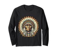 Native US Coiffe rétro amérindienne pour Homme, Femme, Enfant Manche Longue