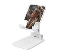 Native With Wolf Support pliable pour téléphone portable à angle réglable en hauteur Compatible avec tous les smartphones Blanc
