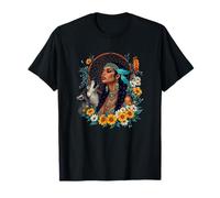 Native Wolf Woman Attrape-rêves Spirituel Plumes Art T-Shirt