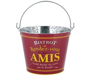 NATIVES 701430 Bistrot des Amis Seau à canette Métal Multicolore 10 x 1 x 13 cm