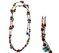 Nativilis - Collier Tatting Frivolitê Multi-Rangs Floral - Bijoux Boho Crochet Coton - Collier Artisan Léger Réglable - Modèle #304