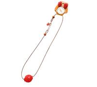 Nativilis Parure de bijoux au crochet faite à la main avec un collier pendentif sphère rouge et des boucles d'oreilles assorties. Léger, durable et artisanal, parfait pour un usage quotidien, des