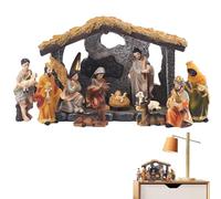 Nativité de Noël | Crèche de Noël 12 pièces Crèche de - Décorations d'intérieur de de scène de mangeoire, métiers Saints pour la décoration à la Maison de