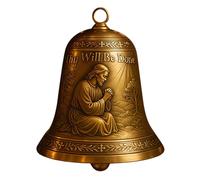 Nativité Décoration de la cloche de Noël - KeepSake, décoration de l'église | Ornement de la figurine Sainte Famille pour la saison des fêtes, cloche d'or décorative avec conception des Écritures à de