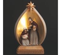 Nativité LED en polyrésine 14,5 x 9 x h.24 cm, Noël