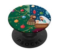 Nativité Noël bébé Jésus Scène de la crèche nativité PopSockets PopGrip Adhésif