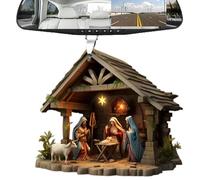 Nativité Pendant - 3,15 pouces Naissance de Jésus Ornement de l'arbre de Noël | Décoration de scène de la nativité en acrylique pour décoration de vacances | Pendentif commémoratif festif pour Noël, o