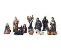 Nativité Set 11pcs / Set Realist Nativité Scène avec bébé Jésus et Animaux Ornements de Noël Résine Décoration de Noël Traditionnelle pour décoration intérieure