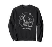 Nativité True Story Noël Christian Minimalist Line Art Sweatshirt