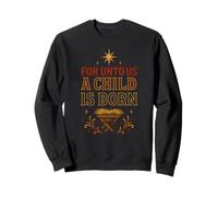 Nativity A Child is Born Vintage Femme Christian Jesus Sweatshirt