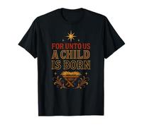 Nativity A Child is Born Vintage Femme Christian Jesus T-Shirt