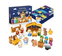 Nativity Advent Calendar 2025 Kids, Christmas Story Nativity Playset Christian Advent Calendar for Toddlers, Kids, Boys, Girls, 24pcs Nativity Scene