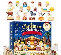 Nativity adventsCalendar 2026, 3D Printed Christmas Countdown Figurine Set | 11.6 x 9.4 x 1.9 in Holiday Countdown Box with 24 Days of Detailed Nativity Characters, Meaningful Storytelling Toy and