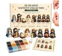 Nativity Bead Craft Kit - 3D Beaded Ornament Set, Handmade Crystal Display, Festive Decoration Project | Religious Figurine Artwork Collection for Parents Couples Relatives Seasonal Celebrations
