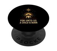 Nativity Child is Born Retro Homme Chrétien Noël PopSockets PopGrip Adhésif