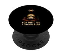 Nativity Child is Born Retro Homme Chrétien Noël PopSockets PopGrip Adhésif