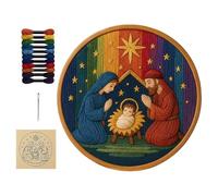 Nativity Embroidery Kit, Handmade Artwork Craft Kit for Christmas with Detailed Patterns, Complete Adult Embroidery Set for Holiday Decorations, Perfect for Stocking, Wall Display, Home, Bedroom