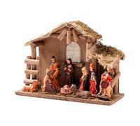 Nativity Figures, Miniature Christmas Scene Set, Hand Painted Religious Decor, Resin Holiday Display Ornament, Nativity Figurine Kit for Desk, Table, Home, Mantel, Shelf, Windowsill