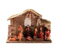 Nativity Figures Sets, Religious Miniature, 9.84x7.09x3.74in Christmas Scene, Festive Figurine Set for Desk, Mantel, Table, Shelf, Windowsill, Home Decor, Women & Men, Detailed Craftsmanship