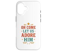 Nativity Oh Come Let Us Adore Him Vintage Women Christian Coque pour iPhone 16