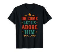 Nativity Oh Come Let Us Adore Him Vintage Women Christian T-Shirt