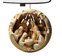 Nativity Ornaments, 2D Acrylic Christian Christmas Tree Decorations for Winter Holiday, Religious Decor with Lightweight Design, Hanging Accessories for Home, Car, Backpack