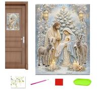 Nativity Rhinestone Painting Kit 40x30x1cm Interactive Crafting With Tools