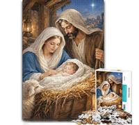 Nativity Scene Baby Jesus Manger Puzzle Visuel Bois, Adulte, 1000 pièces | Puzzle pour passionné - progression pièce après pièce avec un objectif clair sur plusieurs sessions.