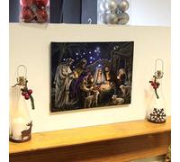 Nativity Scene Canvas with Light up LED bulbs