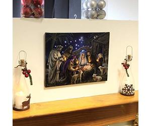 Nativity Scene Canvas with Light up LED bulbs
