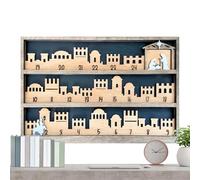Nativity Scene Countdown Calendar - 25 Wooden Movable Characters, Religious Christmas Advent Activity, Interactive Daily Family Tradition for Home Tabletop, Holiday Decoration, 16.93x11.02x0.79 Inches