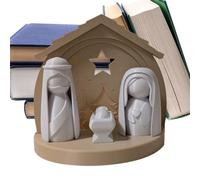 Nativity Scene Indoor, Small, Large Lighted Religious Holiday for Christmas Decoration, Home Figurines with Detailed Crafting Realistic Design, Nativity Display for Living Room Dining Table Window